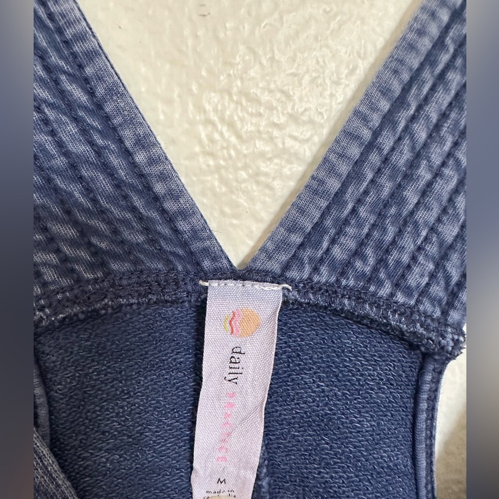 Ultra Soft Washed Navy Wide-Leg Overall/Jumpsuit by Daily Practice Anthropology - Picture 5 of 16